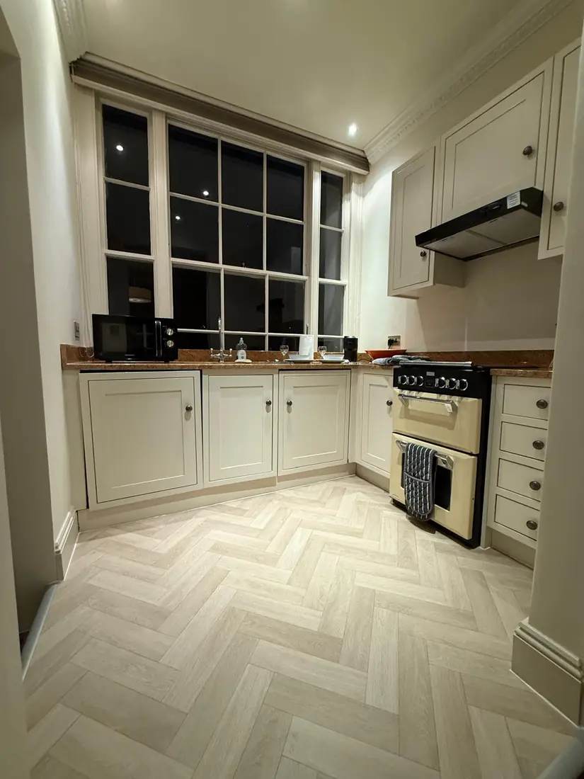 Herringbone floor in a period kitchen