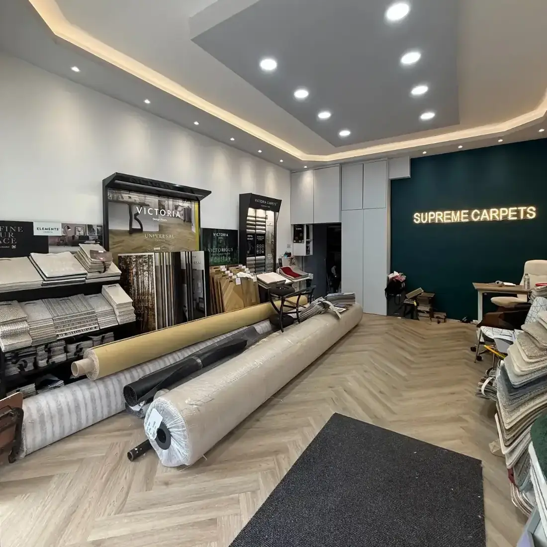 Inside the Supreme Carpets showroom on Bourne Terrace, W2